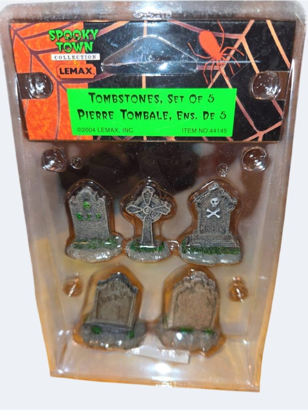 Spooky Town Collection Lemax Tombstones Set Of 5 Decorative Halloween Miniatures